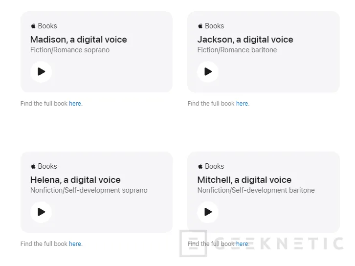 Geeknetic Apple ha lanzado silenciosamente varios audiolibros narrados mediante inteligencia artificial 1