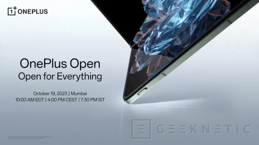 Geeknetic El OnePlus Open se lanzará oficialmente el día 19 de octubre 1