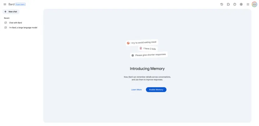 Geeknetic Google quiere que Bard tenga &quot;memoria&quot; para ofrecer respuestas más personalizadas a los usuarios 1
