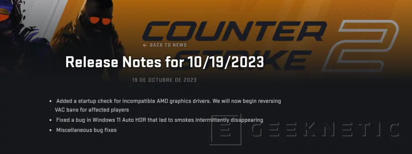 Geeknetic Counter Strike 2 se actualiza para asegurarse que no usas Anti-Lag+ de AMD 1