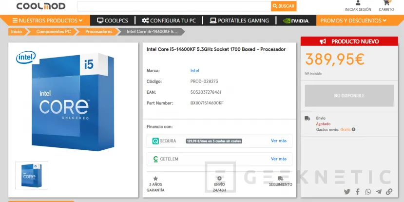Geeknetic Filtrados los precios en España de los Intel Raptor Lake Refresh desde los 389,95 euros 2