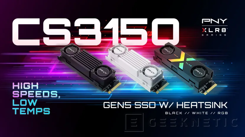 Geeknetic PNY presenta su unidad SSD M.2 CS3150 PCIe 5.0 con velocidades de lectura y escritura de 12.000 y 11.000 MB/s 1