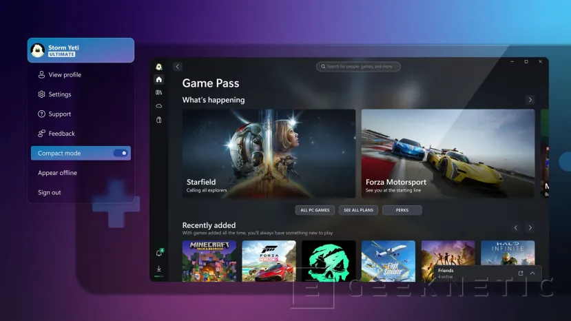 Geeknetic El nuevo “modo compacto” de Microsoft que hace que la aplicación Xbox para PC sea un poco más fácil de usar en PC portátiles para juegos ya está  1