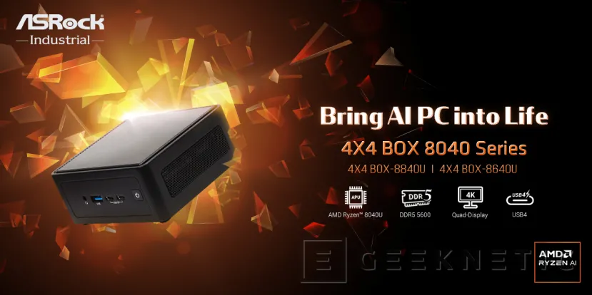 Geeknetic ASRock anuncia los MiniPCs y placas industriales 4X4 BOX 8040 con los nuevos procesadores AMD Hawk Point 1