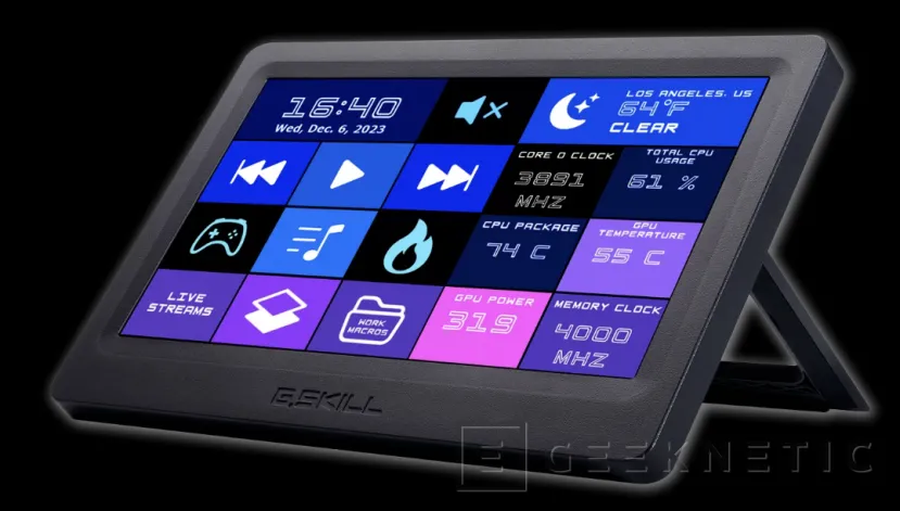 Geeknetic G.SKILL WigiDash PC Comand: una pantalla secundaria con widgets para controlar y monitorizar el PC 1