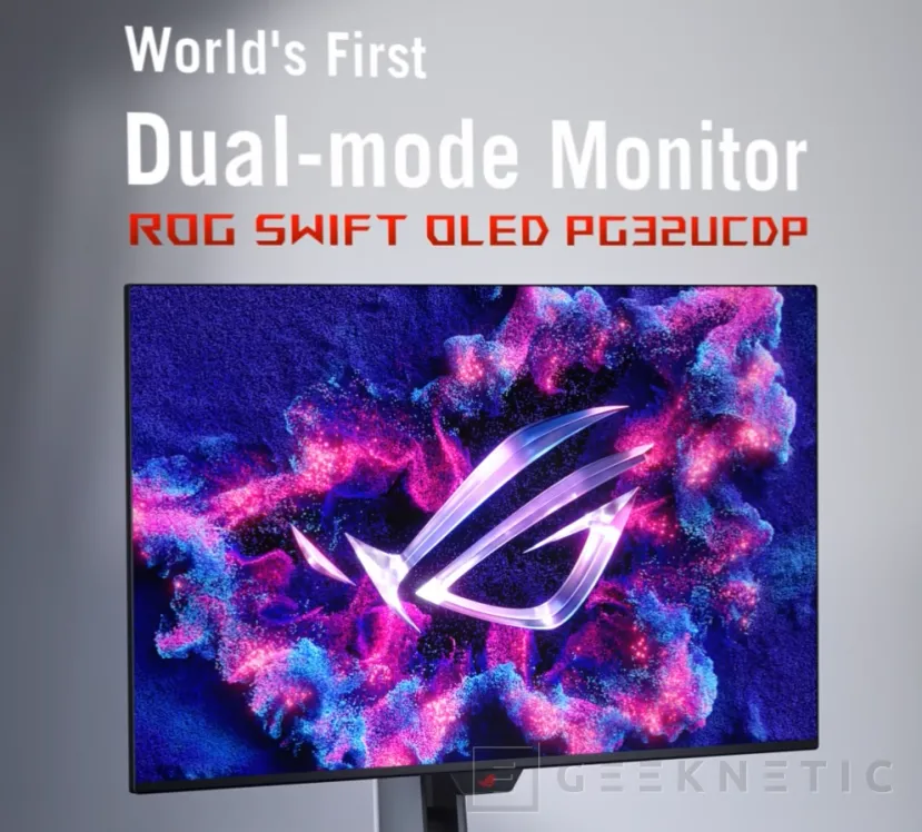 Geeknetic El monitor ASUS ROG Swift OLED PG32UCDP también podrá cambiar entre resolución 4K a 240 Hz y 1080p a 480 Hz 1