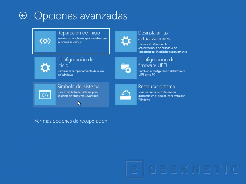 Geeknetic Consola de Recuperación de Windows 6