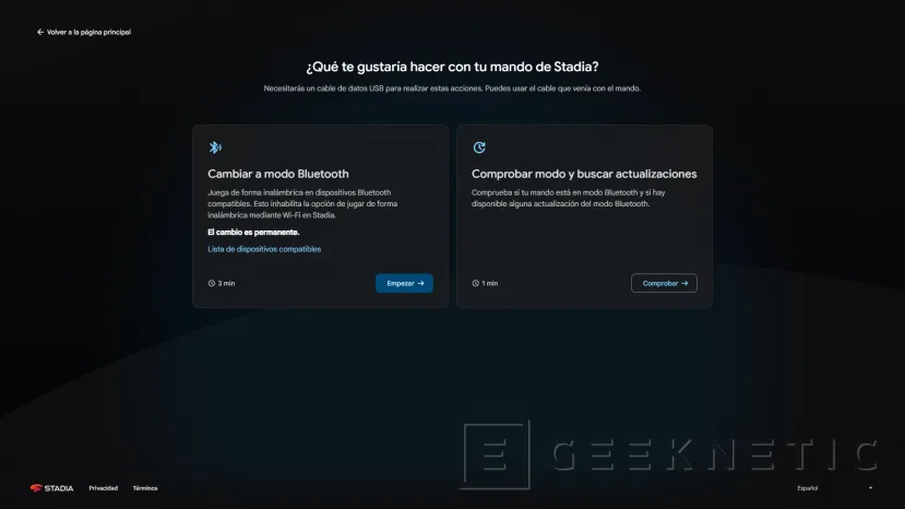 Geeknetic Cómo convertir el mando de Stadia a Bluetooth 3