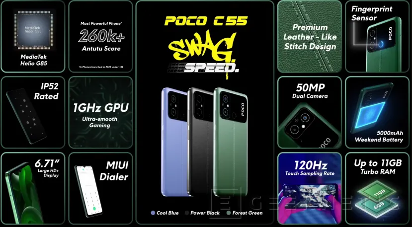 Geeknetic El POCO C55 combina un SoC Mediatek Helio G85 con un precio de 108 euros 1