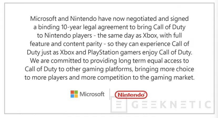 Geeknetic Call of Duty llegará a la Nintendo Switch tras un acuerdo de 10 años entre Microsoft y Nintendo 1