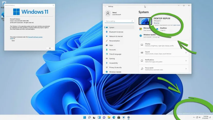 Windows 11 shows a warning message to users who do not meet the hardware requirements 2 Geeknetic Windows 11 shows a warning message to users who do not meet the hardware requirements 1