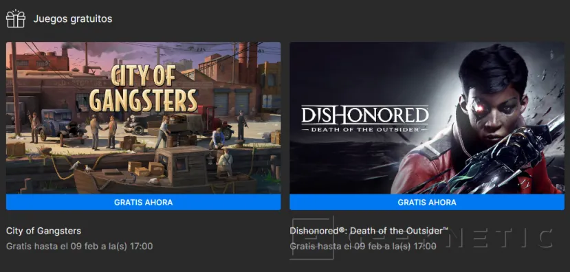 Geeknetic Epic Games ofrece gratis City of Gangsters y Dishonored: Death of the Outsider hasta el próximo jueves 1