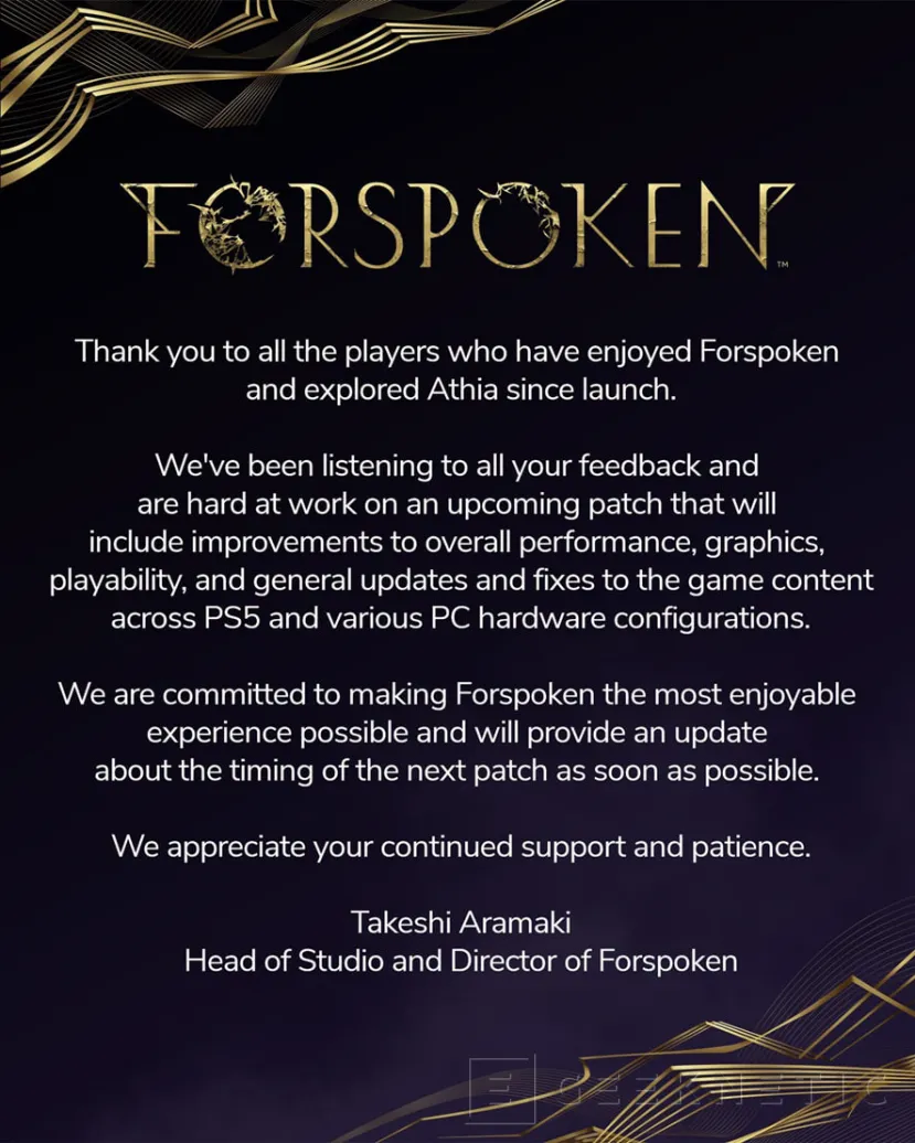 Geeknetic Forspoken promete mejoras de rendimiento en su versión para PC 1