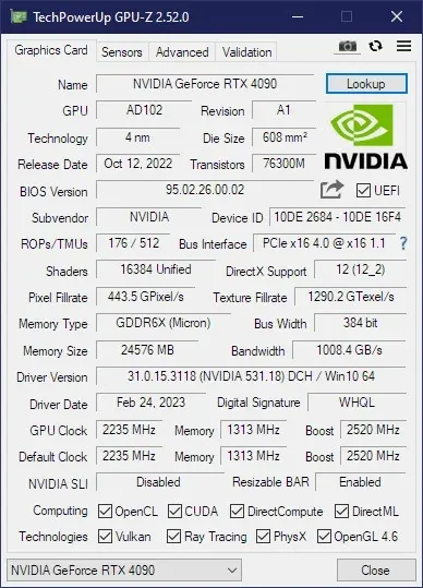 Geeknetic NVIDIA cambia la GPU en la RTX 4090 FE reduciendo su límite de voltaje de 1,1 a 1,07 V 1
