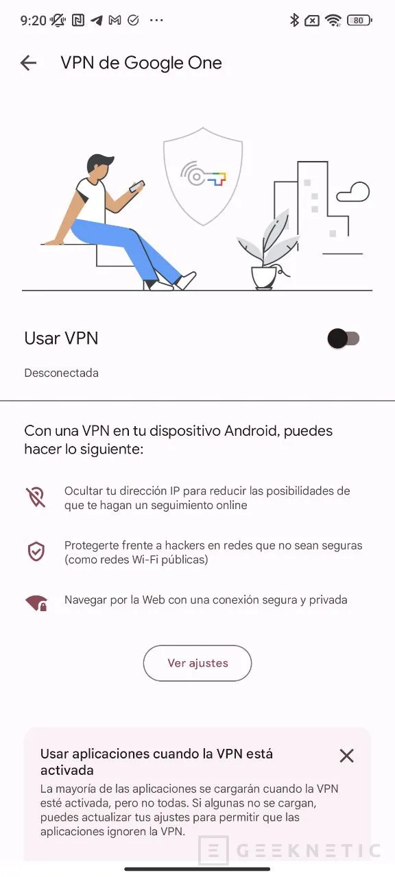 Geeknetic How to use Google One 2 VPN