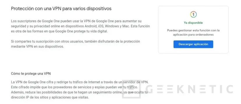 Geeknetic Cómo usar la VPN de Google One 4