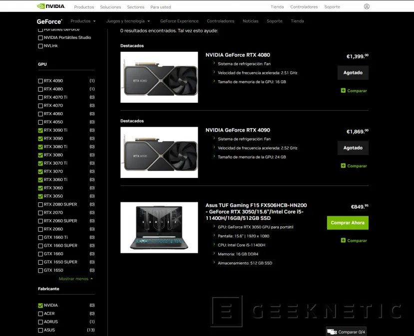 Geeknetic Las NVIDIA RTX 30 Series FE ya no están disponibles para su compra en la web de NVIDIA 1