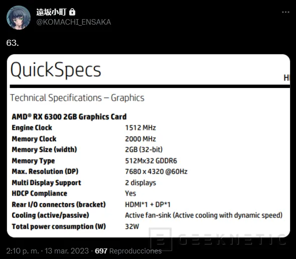 Geeknetic Aparece una AMD Radeon RX 6300 en un mercado de segunda mano en China 1