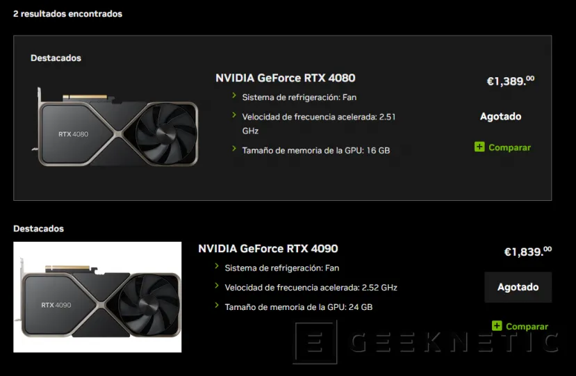 Geeknetic NVIDIA Vuelve a Rebajar el precio de las RTX 4090 y RTX 4080 en 30 y 10 euros respectivamente 1