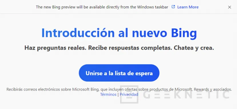 Geeknetic Microsoft abre la nueva versión de Bing Chat a todo el mundo 1