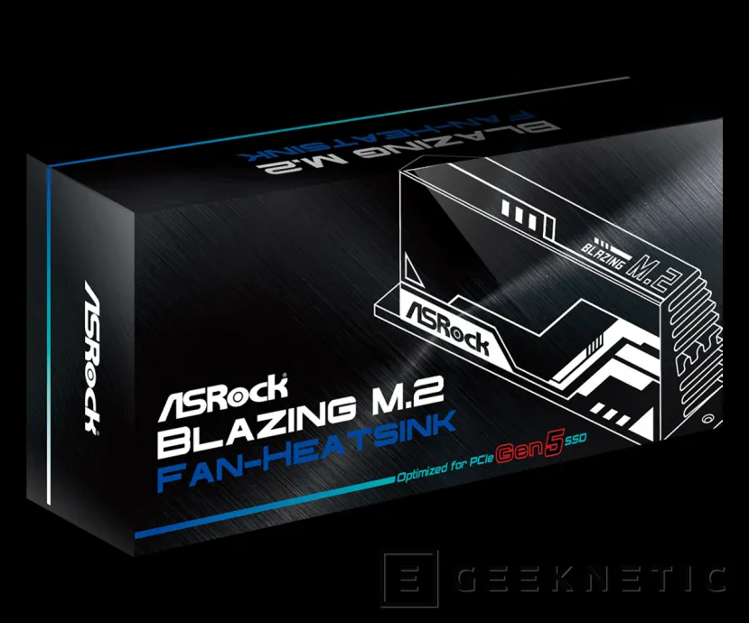 Geeknetic Nuevo disipador Blazing M.2 Gen 5 de ASRock para unidades SSD instaladas en sus placas 1