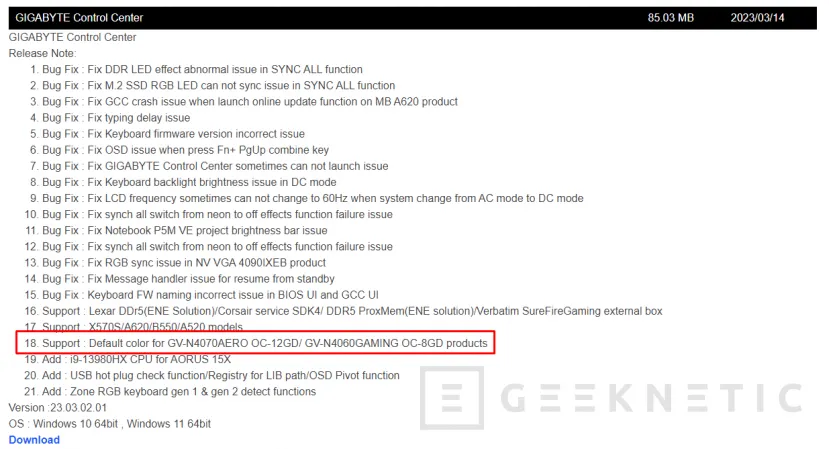 Geeknetic GIGABYTE revela que la NVIDIA RTX 4060 contará con 8 GB de VRAM 2