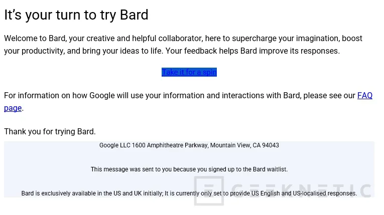 Geeknetic Bard: Cómo acceder ya a la Inteligencia Artificial de Google 8