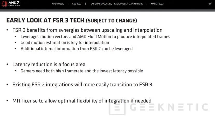Geeknetic AMD FSR 3 está ya en desarrollo y doblará el rendimiento de FSR 2 gracias a la interpolación de fotogramas 3