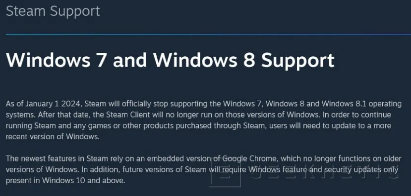 Geeknetic Steam dejará de funcionar en Windows 7 y 8.1 a partir de 2024 1