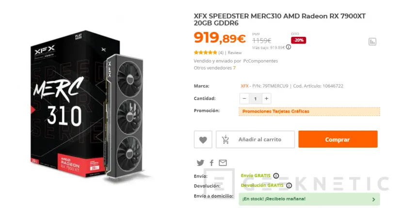 Geeknetic La AMD Radeon RX 7900 XT baja su precio hasta los 919 euros 2