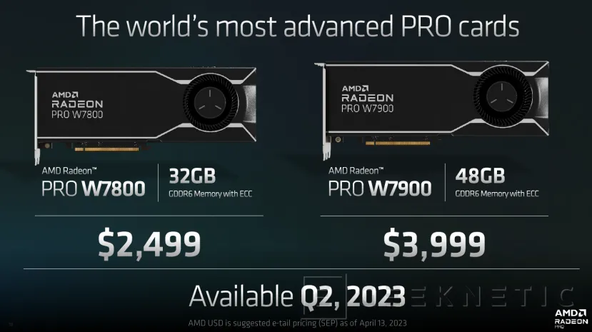 Geeknetic AMD presenta las tarjetas para profesionales Radeon PRO W7900 y W7800 con hasta 48 GB de VRAM 11