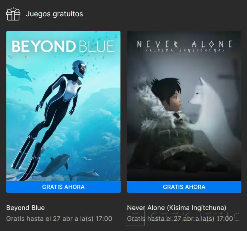 Geeknetic Juega gratis este fin de semana a Beyond Blue y Never Alone, disponibles sin coste en la Epic Games Store 1