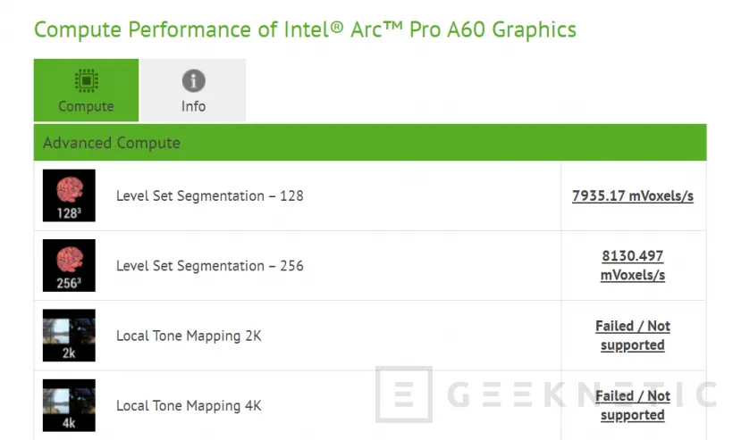 Geeknetic Filtrada la Intel Arc Pro A60 con 16 Xe Cores y hasta 2.450 MHz 1