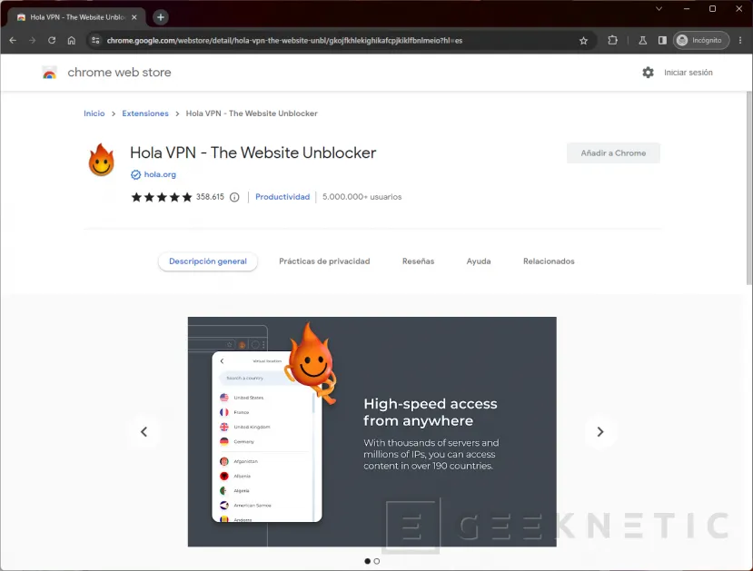 Geeknetic Las mejores Extensiones de VPN para Chrome 3