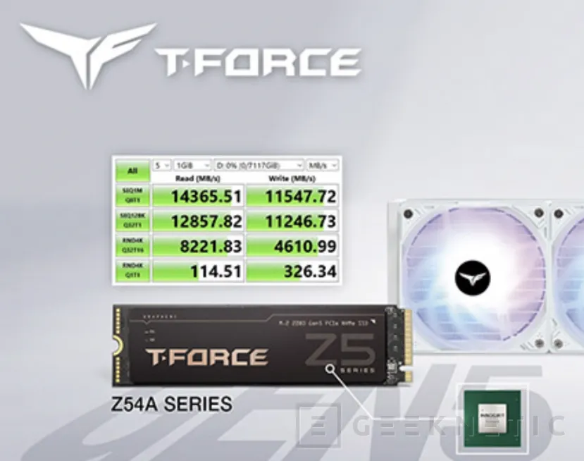 Geeknetic Más de 14 GB/s en los nuevos SSD PCIe Gen 5 TeamGroup T-Force Z54A Series 1
