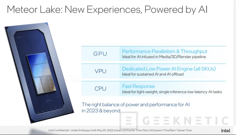 Geeknetic Las CPU Intel Meteor Lake integrarán Aceleradores de IA por hardware 5
