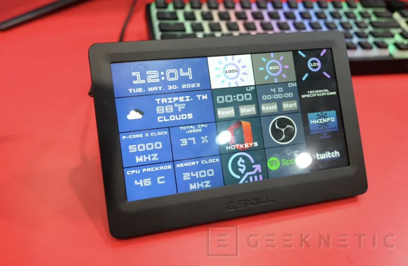 Geeknetic La G.Skill WigiDash es una pantalla táctil externa de 7 pulgadas con soporte para Widgets 2