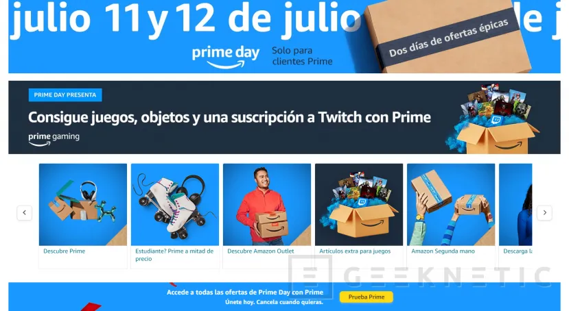 Geeknetic Los Amazon Prime Day se celebrarán el 11 y el 12 de julio 2