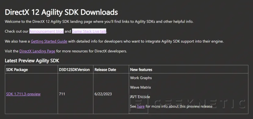 Geeknetic La nueva versión del Agility SDK DirectX 12 incluye mejoras en algoritmos de IA, codificación AV1 y cálculo matricial 1