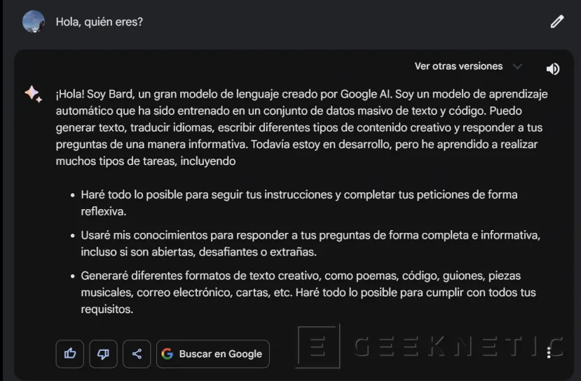 Geeknetic La IA de Google Bard ya habla castellano y llega a Europa 1