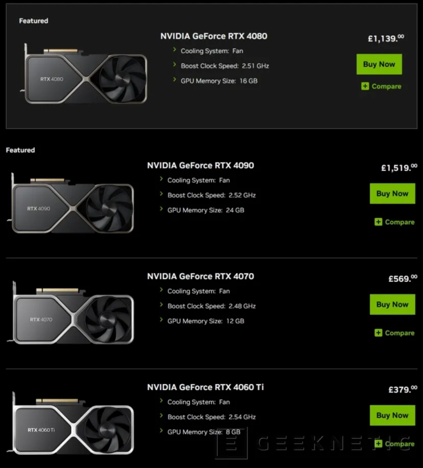 Geeknetic NVIDIA continues to lower the price of its RTX 40 Series 1 graphics cards