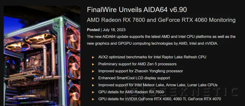 Geeknetic AIDA64 ya soporta los próximos procesadores AMD Zen 5, Intel Meteor Lake, Arrow Lake y Lunar Lake 1