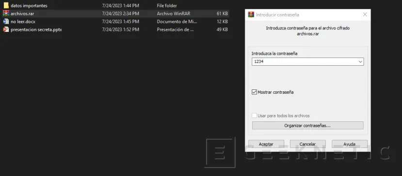 Geeknetic Cómo poner contraseña a una carpeta en Windows 11 6