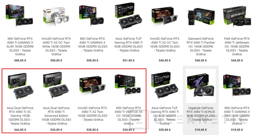 Geeknetic Las NVIDIA RTX 4060 Ti de 16 GB caen por debajo de su precio recomendado a pocos días del lanzamiento 2