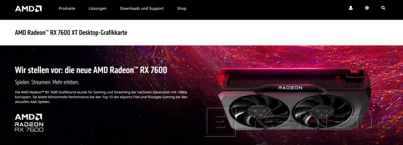 Geeknetic AMD Radeon RX 7600 XT appears by mistake on the Radeon RX 7600 website 1