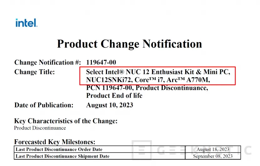 Geeknetic Intel ha discontinuado su serie de NUC con procesadores Tiger Lake y Alder Lake 1