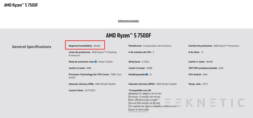 Geeknetic Los AMD Ryzen 5 7500F sin iGPU ya se venden en Alemania desde los 200 euros 3