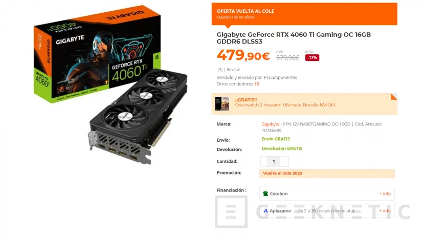 Geeknetic La NVIDIA RTX 4060 Ti de 16 GB cae hasta los 479 euros, el precio con el que se lanzará la AMD Radeon RX 7700 XT 1