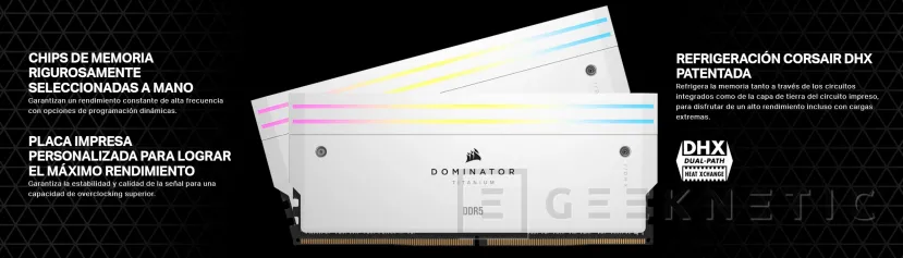 Geeknetic CORSAIR presenta las memorias DDR5 DOMINATOR TITANIUM hasta 192 GB a 8.000 MHz y con tapa personalizable 2