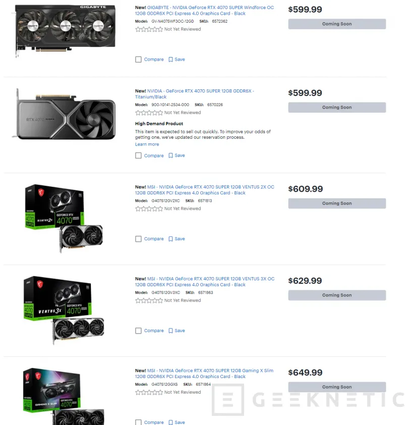 Geeknetic Filtrados algunos precios de modelos personalizados de las NVIDIA RTX 40 SUPER  1